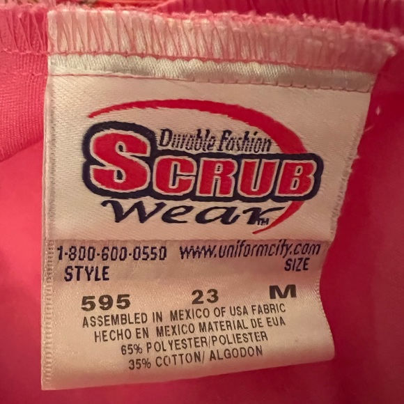 #16 Pink Scrubwear pants with drawstring and pockets - Picture 5 of 5
